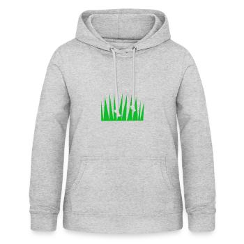green grass - Women's Hoodie - light heather grey - Front - AI Model Female 172 light (172cm)