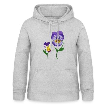 fleur violette - Sweat à capuche Femme - gris clair chiné - Devant - AI Model Female 172 light (172cm)