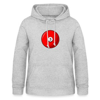 Billardkugel 3 rot Billard drei - Frauen Hoodie - Hellgrau meliert - Vorne - AI Model Female 172 light (172cm)
