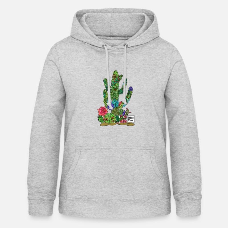 cactus em - Sweat à capuche Femme - gris clair chiné