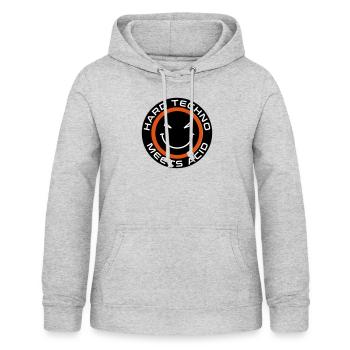 Hardtechno meets Acid - Frauen Hoodie - Hellgrau meliert - Vorne - AI Model Female 172 light (172cm)