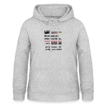 Politik CDU SPD FDP AFD Grüne Sprüche Lustig - Frauen Hoodie - Hellgrau meliert - Vorne - AI Model Female 172 light (172cm)