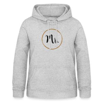 Monsieur Madame Mariage Mariage - Sweat à capuche Femme - gris clair chiné - Devant - AI Model Female 172 light (172cm)