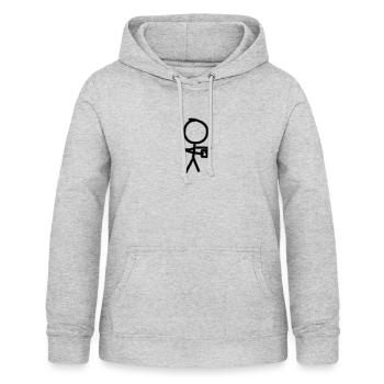 Strichmännchen am Handy - Frauen Hoodie - Hellgrau meliert - Vorne - AI Model Female 172 light (172cm)