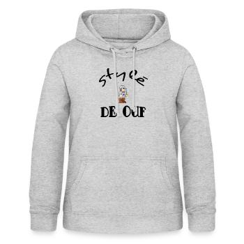 stylé de ouf - Sweat à capuche Femme - gris clair chiné - Devant - AI Model Female 172 light (172cm)