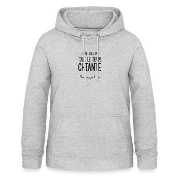 Je ne suis pas chiante, parfois je dors - Sweat à capuche Femme - gris clair chiné - Devant - AI Model Female 172 light (172cm)