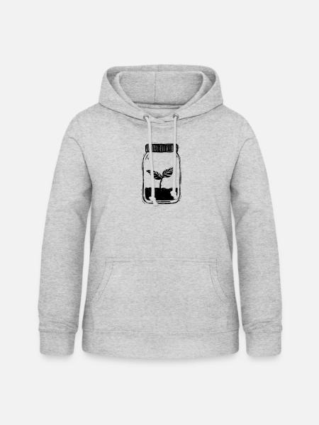 Pflanze - Frauen Hoodie - Hellgrau meliert