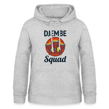 Djembe Squad Schlagzeuger Musik Schlagzeuger Musiker - Frauen Hoodie - Hellgrau meliert - Vorne - AI Model Female 172 light (172cm)