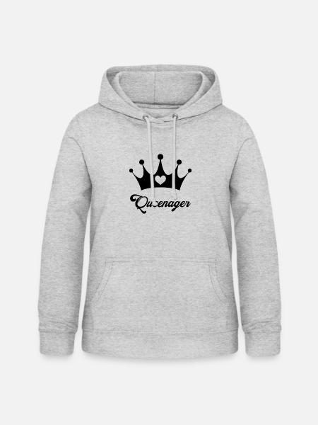 Queenager - Frauen Hoodie - Hellgrau meliert
