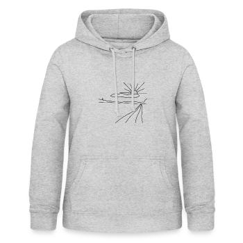 chemin du retour - Sweat à capuche Femme - gris clair chiné - Devant - AI Model Female 172 light (172cm)