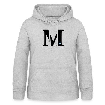 Letter M Initial Letter - Women's Hoodie - light heather grey - Front - AI Model Female 172 light (172cm)