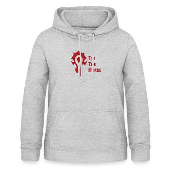 Für die Horde! WoW - Frauen Hoodie - Hellgrau meliert - Vorne - AI Model Female 172 light (172cm)