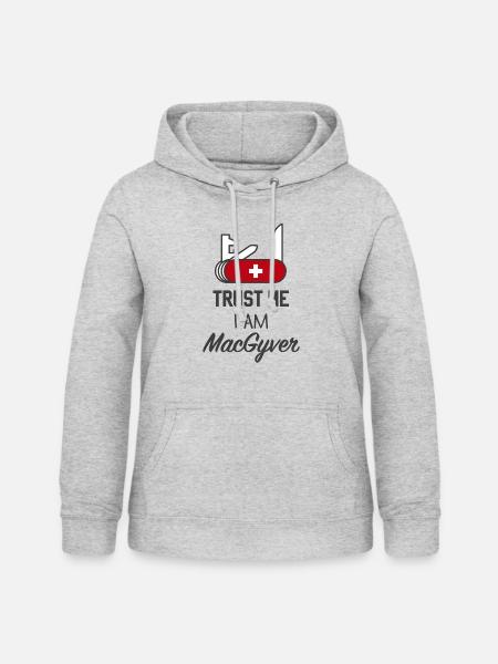 Vertrau mir - Frauen Hoodie - Hellgrau meliert