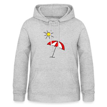 Sun parasol vacation beach summer hot - Women's Hoodie - light heather grey - Front - AI Model Female 172 light (172cm)