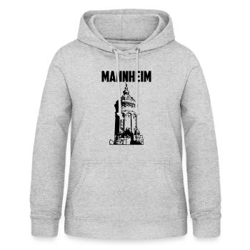 Mannheim Wasserturm Schwarz - Frauen Hoodie - Hellgrau meliert - Vorne - AI Model Female 172 light (172cm)