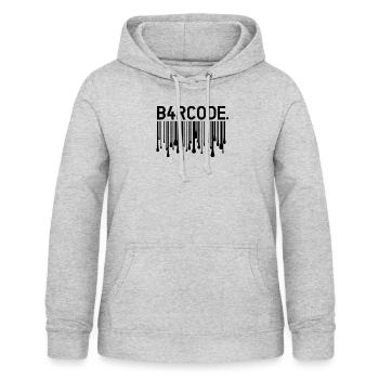B4RCODE. Melting black - Women's Hoodie - light heather grey - Front - AI Model Female 172 light (172cm)