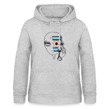 Alien, prends-moi une photo - Sweat à capuche Femme - gris clair chiné - Devant - AI Model Female 172 light (172cm)