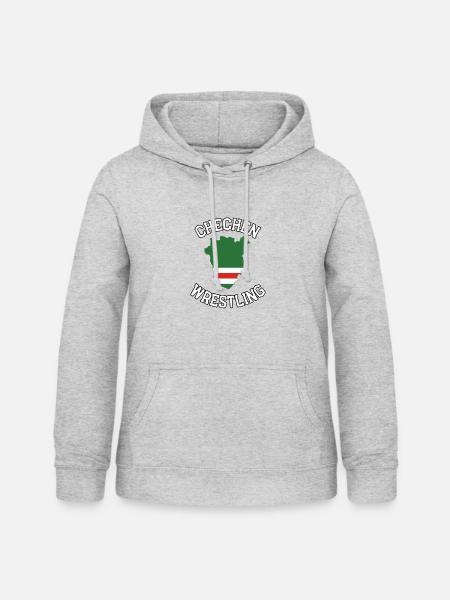 Chechen Wrestling - Frauen Hoodie - Hellgrau meliert