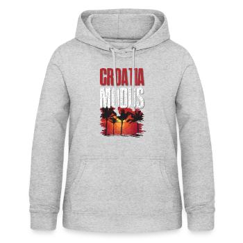 Croatia Modus - Frauen Hoodie - Hellgrau meliert - Vorne - AI Model Female 172 light (172cm)