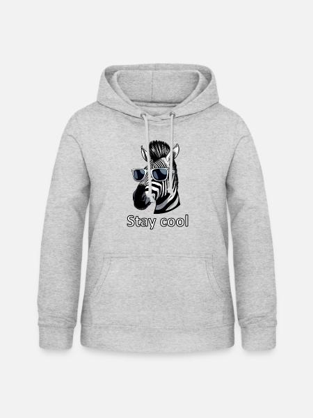 Cooles Zebra - Frauen Hoodie - Hellgrau meliert