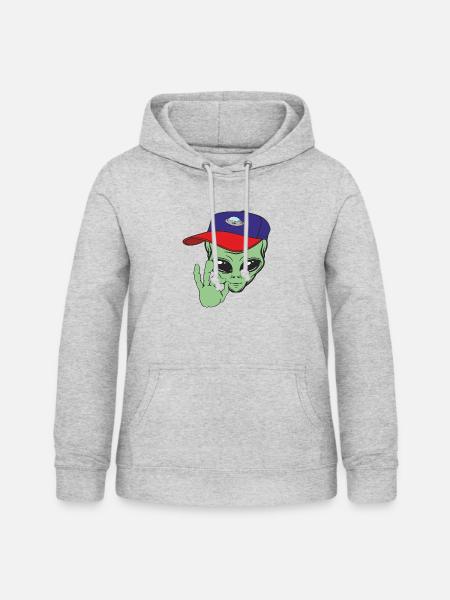 Alien Außerirdische - Frauen Hoodie - Hellgrau meliert
