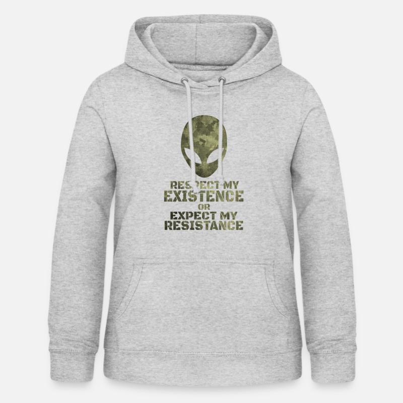 Respekt meine Existenz oder erwarte meinen Widerstand - Frauen Hoodie - Hellgrau meliert
