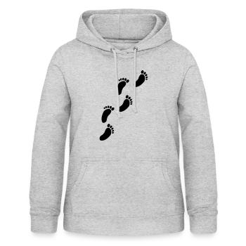 Fußabdrücke - Frauen Hoodie - Hellgrau meliert - Vorne - AI Model Female 172 light (172cm)