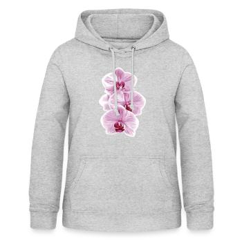 Orchidée - Sweat à capuche Femme - gris clair chiné - Devant - AI Model Female 172 light (172cm)