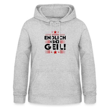 Endlich 60 Geil Geburtstag Birthday - Frauen Hoodie - Hellgrau meliert - Vorne - AI Model Female 172 light (172cm)