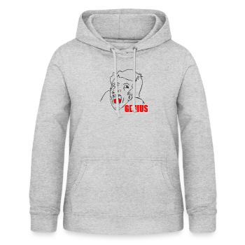 Mème génie - Sweat à capuche Femme - gris clair chiné - Devant - AI Model Female 172 light (172cm)