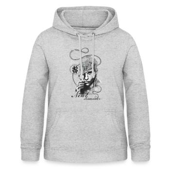 Phantastische Tierwesen Newt Zeichnung - Frauen Hoodie - Hellgrau meliert - Vorne - AI Model Female 172 light (172cm)