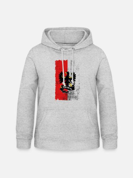 Retro Style Südtirol - Frauen Hoodie - Hellgrau meliert