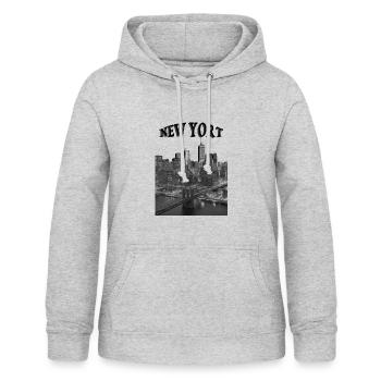 T-shirt homme/femme: New York City - Sweat à capuche Femme - gris clair chiné - Devant - AI Model Female 172 light (172cm)