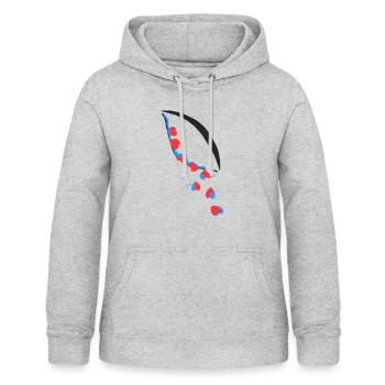 Ojolagrimas Amore - Sweat à capuche Femme - gris clair chiné - Devant - AI Model Female 172 light (172cm)