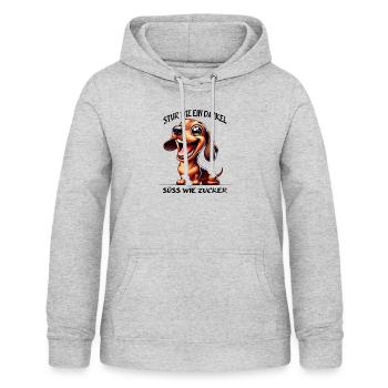 Dackel Hund Jagdhund - Frauen Hoodie - Hellgrau meliert - Vorne - AI Model Female 172 light (172cm)