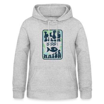 Retro Life sous l'eau - Sweat à capuche Femme - gris clair chiné - Devant - AI Model Female 172 light (172cm)