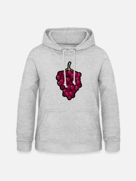 Smiley Grapes - Frauen Hoodie - Hellgrau meliert