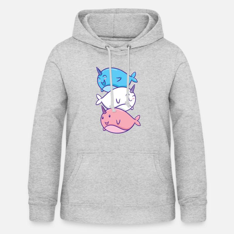 Trans Pride Narwal Stack Transgender - Women's Hoodie - light heather grey