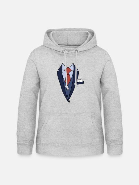 Anzug Kostüm - Frauen Hoodie - Hellgrau meliert