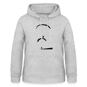 deux parapentes - Sweat à capuche Femme - gris clair chiné - Devant - AI Model Female 172 light (172cm)