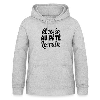 hoch in lothringischer Pastete - Frauen Hoodie - Hellgrau meliert - Vorne - AI Model Female 172 light (172cm)