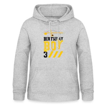 Birthday Boy 3 - 3e anniversaire - Sweat à capuche Femme - gris clair chiné - Devant - AI Model Female 172 light (172cm)