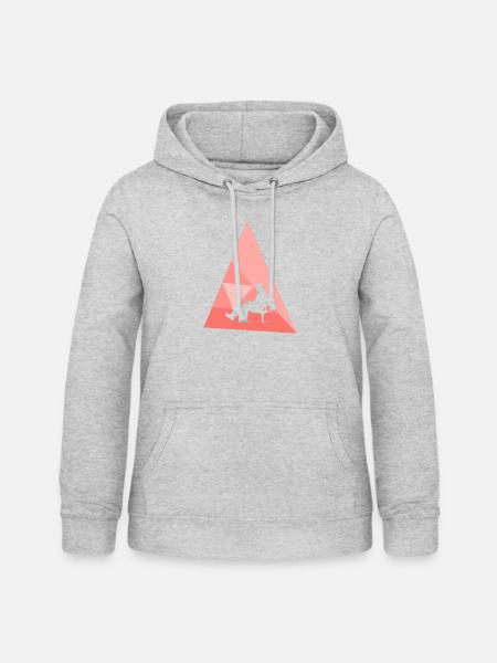 Fischer Angelrute Sportfischer - Frauen Hoodie - Hellgrau meliert