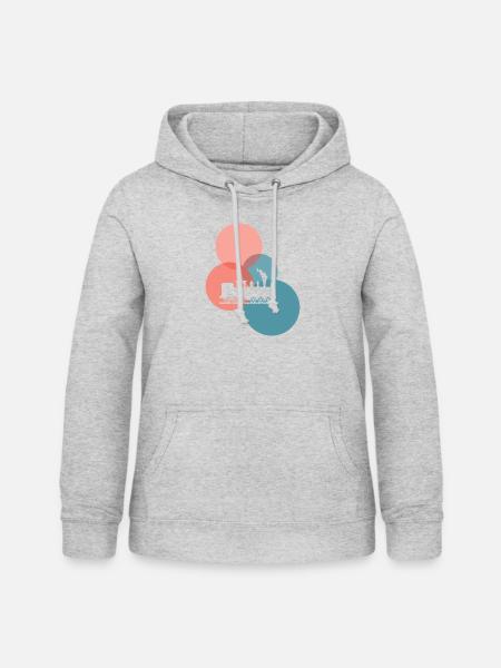 Dampflok Eisenbahn - Frauen Hoodie - Hellgrau meliert