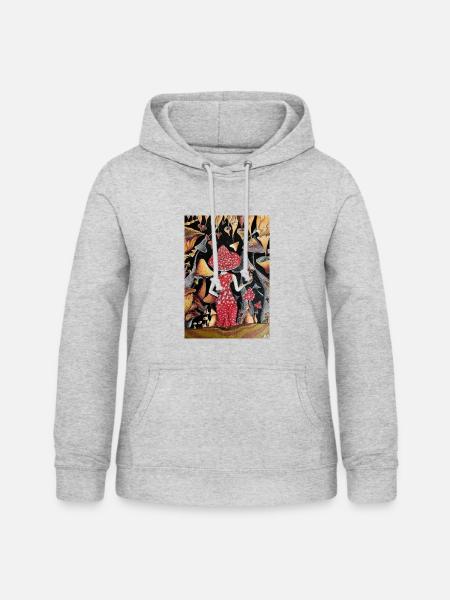 Mushroom Lady - Frauen Hoodie - Hellgrau meliert