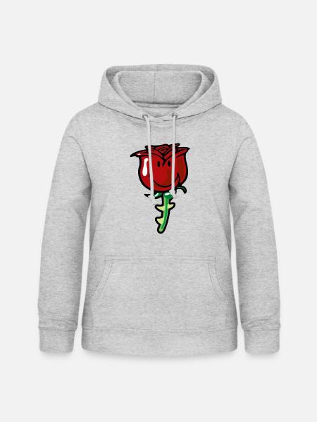 Smiley Rose - Frauen Hoodie - Hellgrau meliert