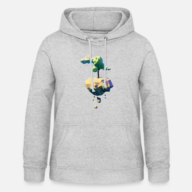 Flying Tree | Low poly - Women's Hoodie - light heather grey