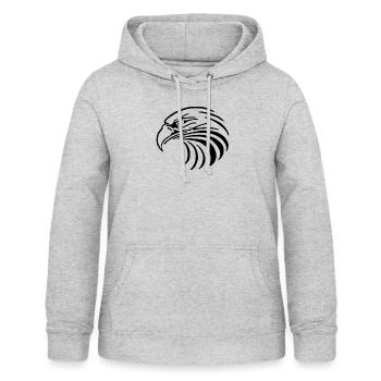 Adlerkopf Logo - Frauen Hoodie - Hellgrau meliert - Vorne - AI Model Female 172 light (172cm)
