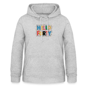 Hello Forty - Women's Hoodie - light heather grey - Front - AI Model Female 172 light (172cm)