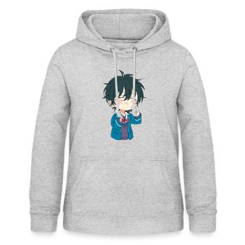 Anime - Frauen Hoodie - Hellgrau meliert - Vorne - AI Model Female 172 light (172cm)